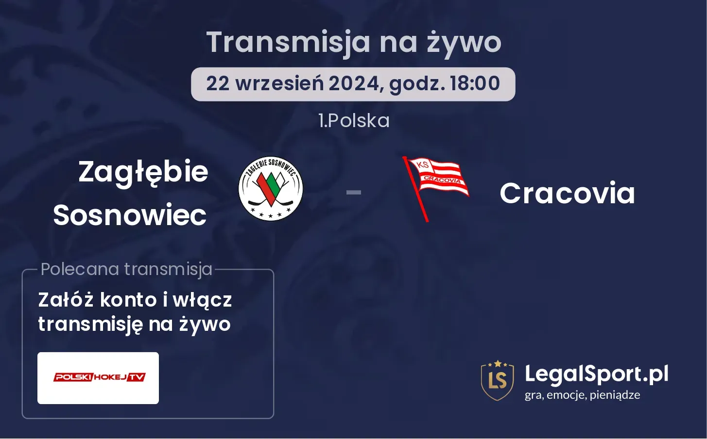 Zagłębie Sosnowiec - Cracovia transmisja na żywo