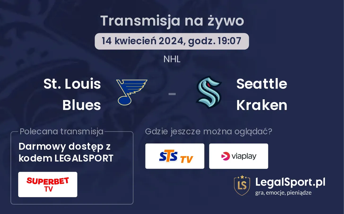 St. Louis Blues - Seattle Kraken transmisja na żywo