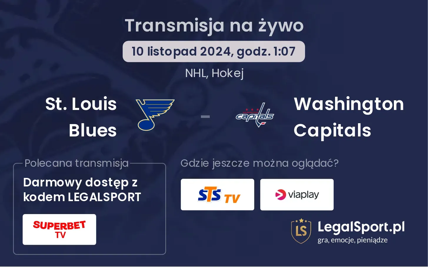 St. Louis Blues - Washington Capitals transmisja na żywo