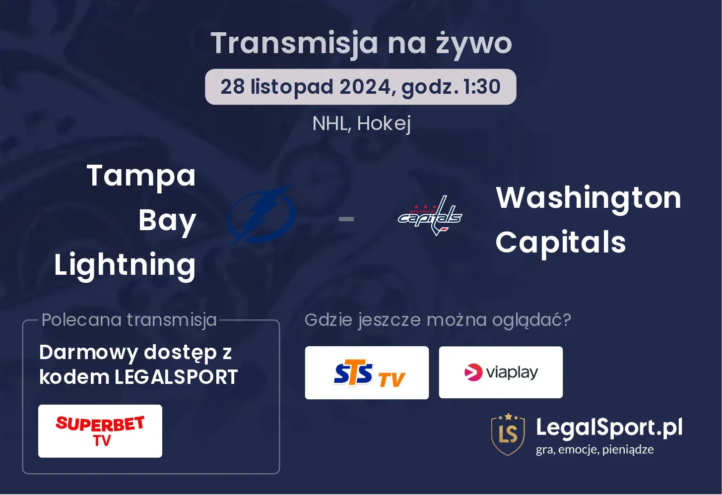 Tampa Bay Lightning - Washington Capitals transmisja na żywo