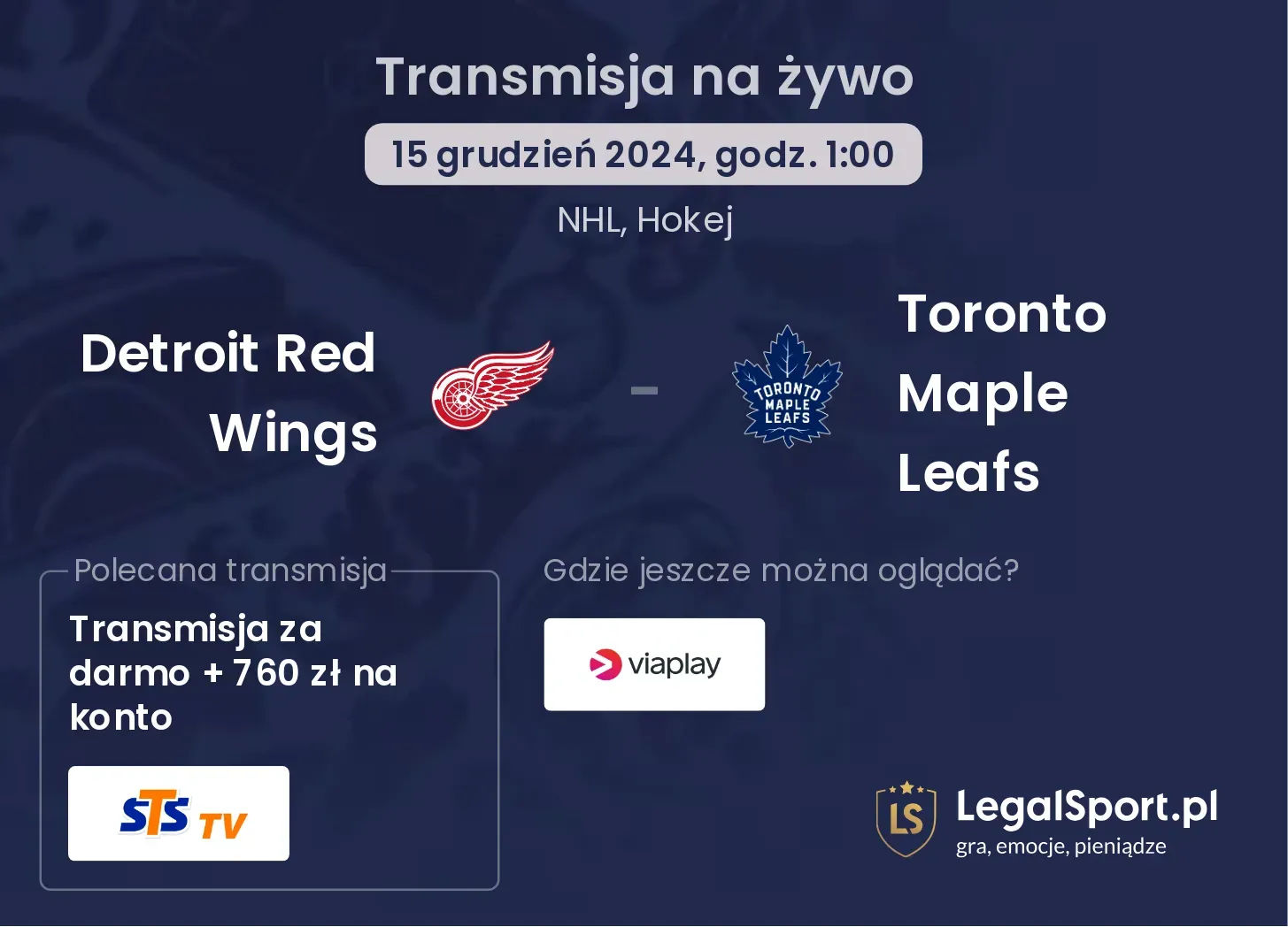 Detroit Red Wings - Toronto Maple Leafs gdzie oglądać?