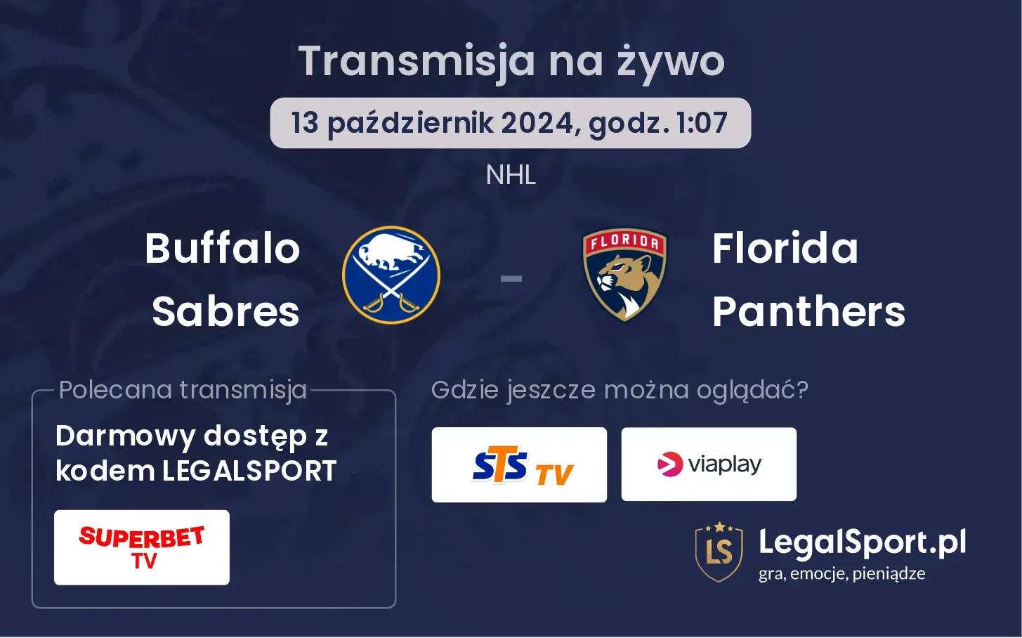 Buffalo Sabres - Florida Panthers transmisja na żywo