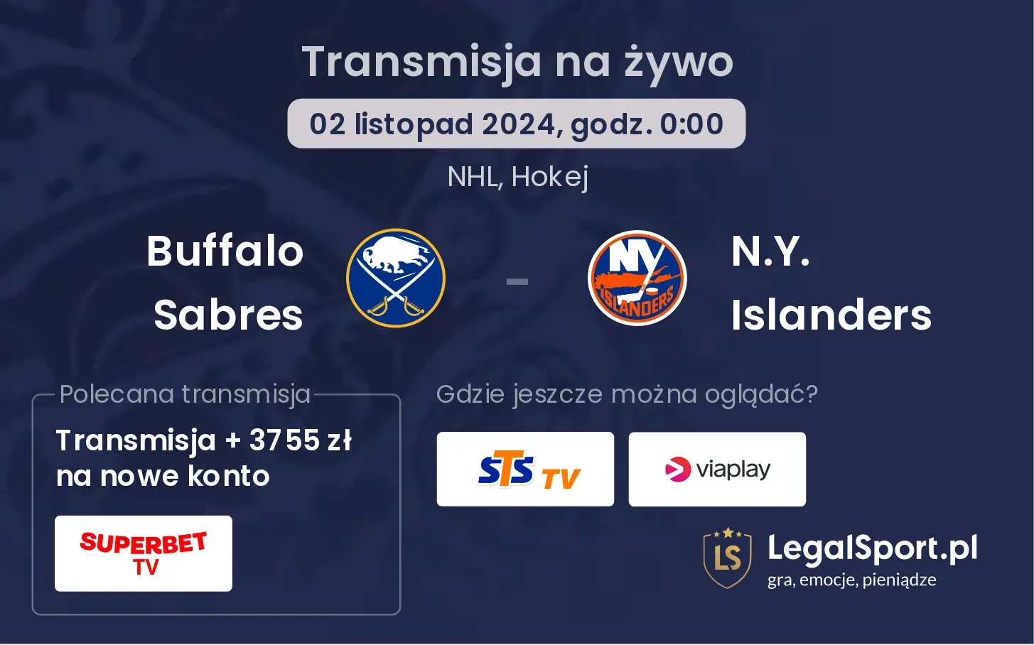 Buffalo Sabres - N.Y. Islanders transmisja na żywo