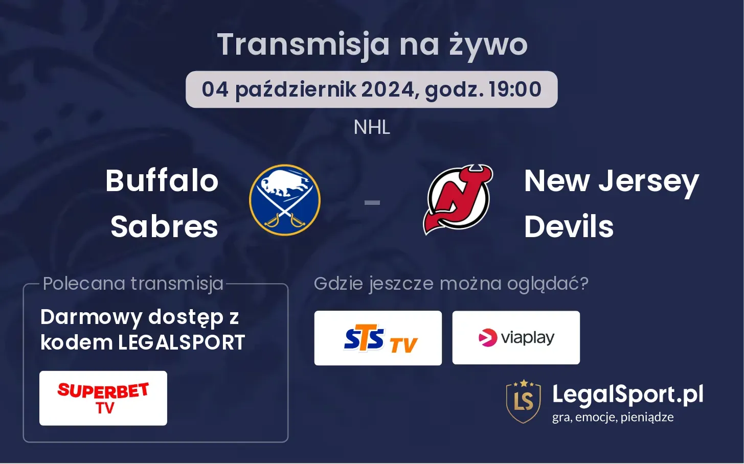 Buffalo Sabres - New Jersey Devils transmisja na żywo