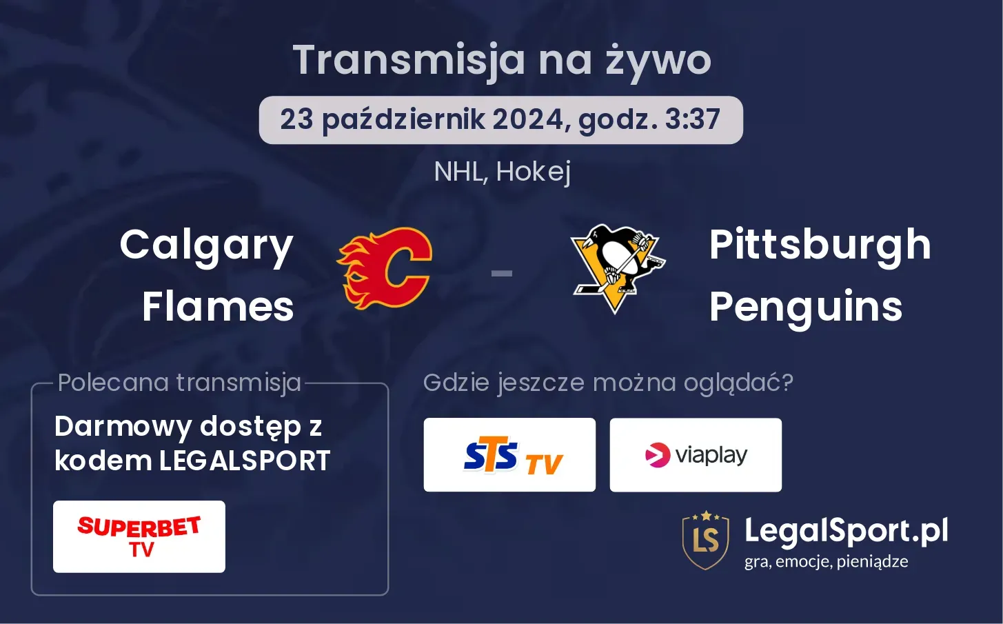 Calgary Flames - Pittsburgh Penguins transmisja na żywo