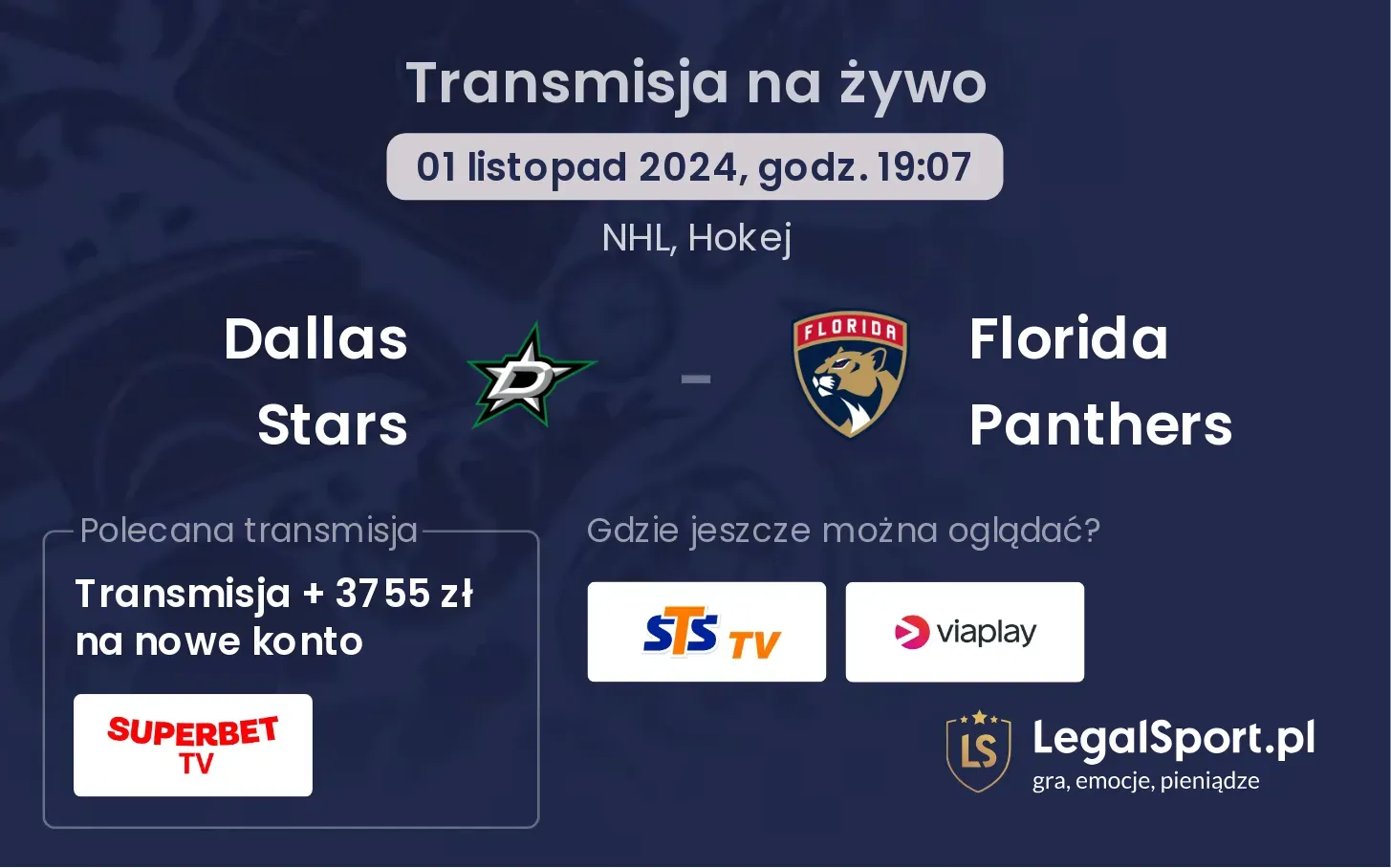 Dallas Stars - Florida Panthers transmisja na żywo