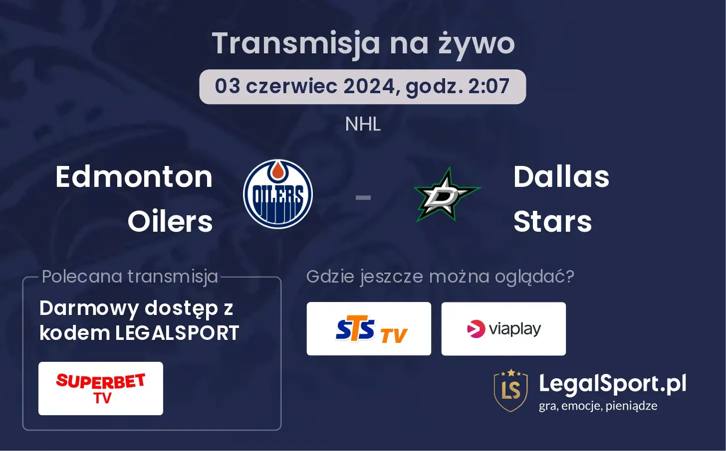 Edmonton Oilers - Dallas Stars transmisja na żywo