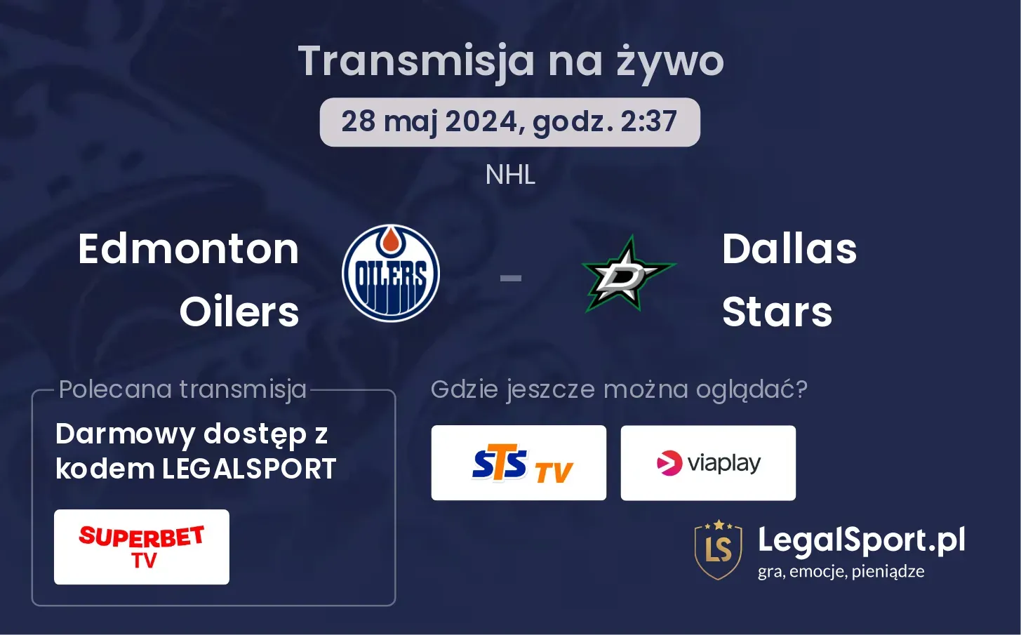 Edmonton Oilers - Dallas Stars transmisja na żywo
