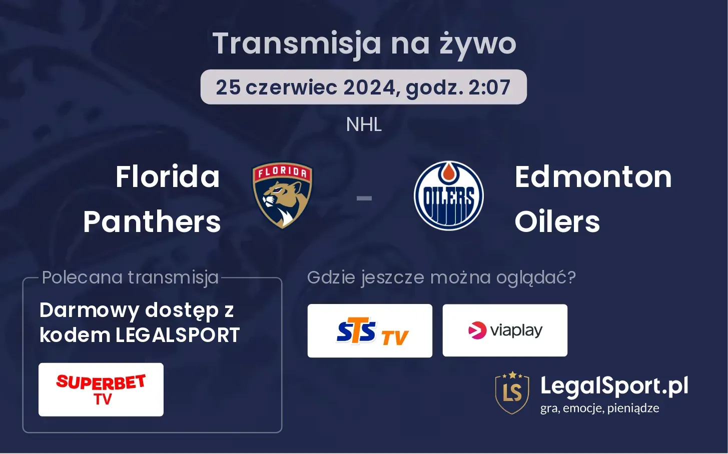 Florida Panthers - Edmonton Oilers transmisja na żywo