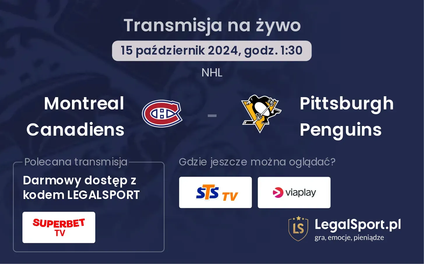 Montreal Canadiens - Pittsburgh Penguins transmisja na żywo