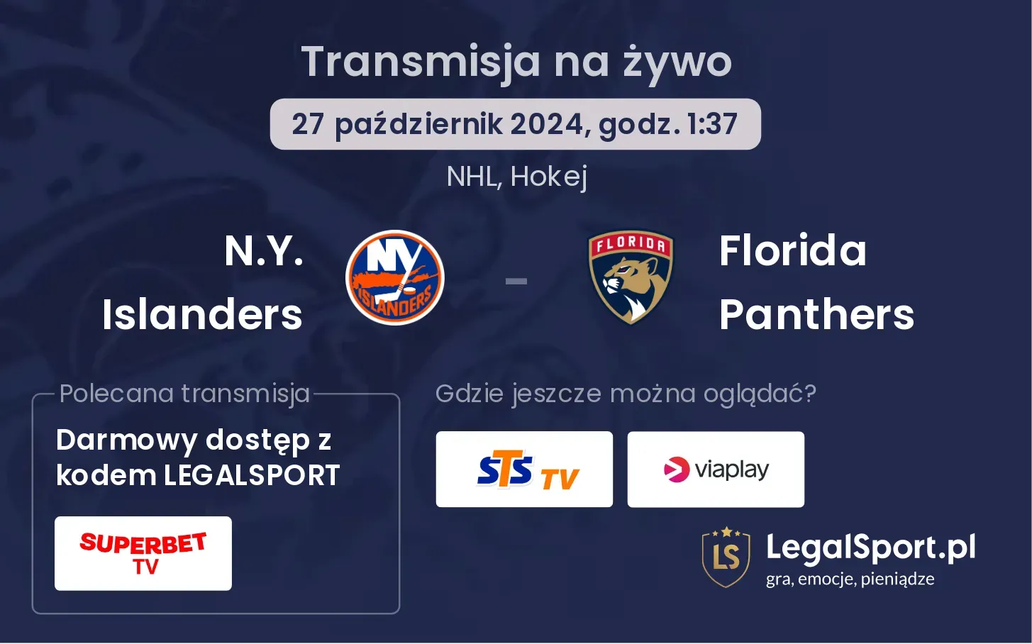 N.Y. Islanders - Florida Panthers transmisja na żywo