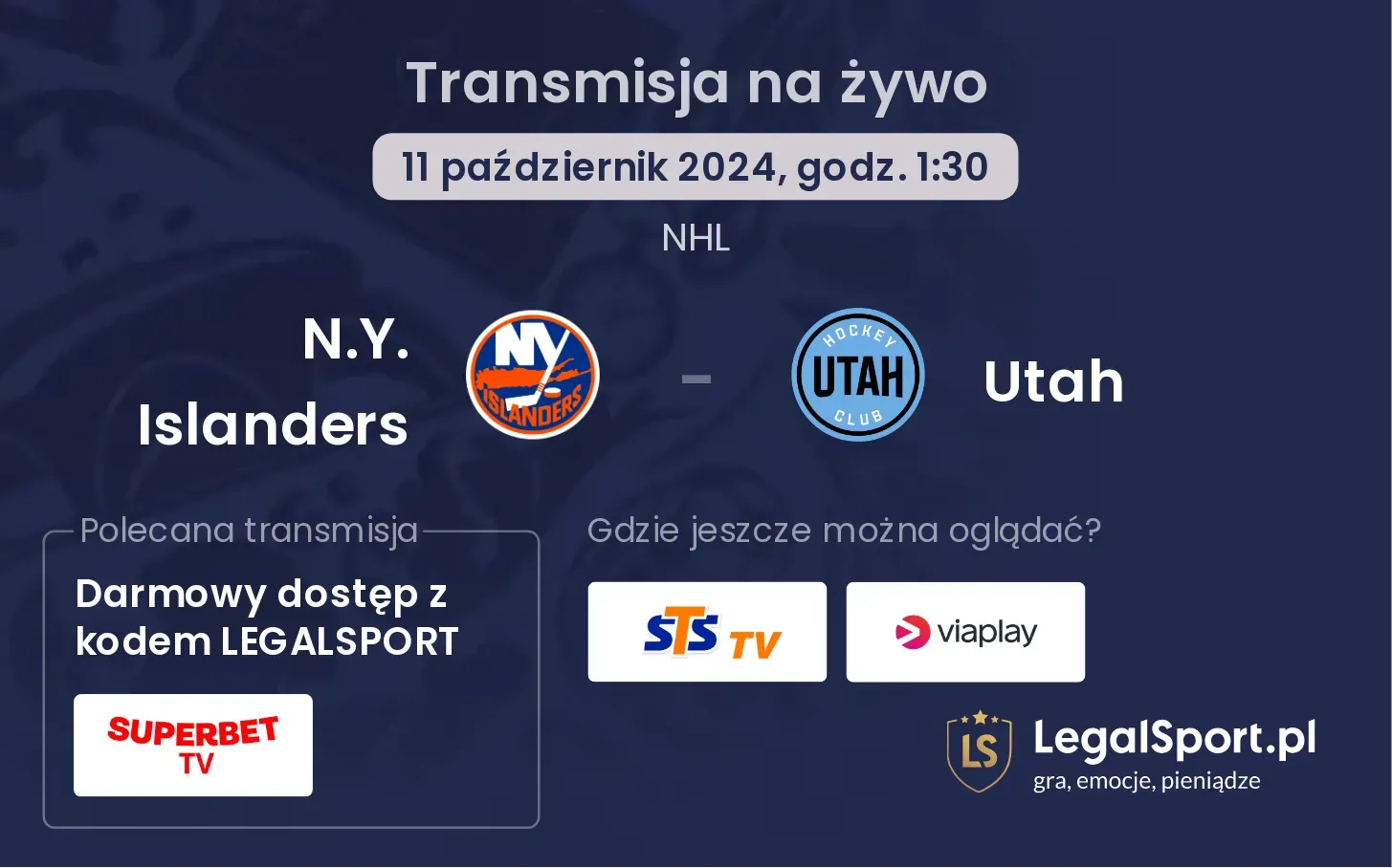 N.Y. Islanders - Utah transmisja na żywo