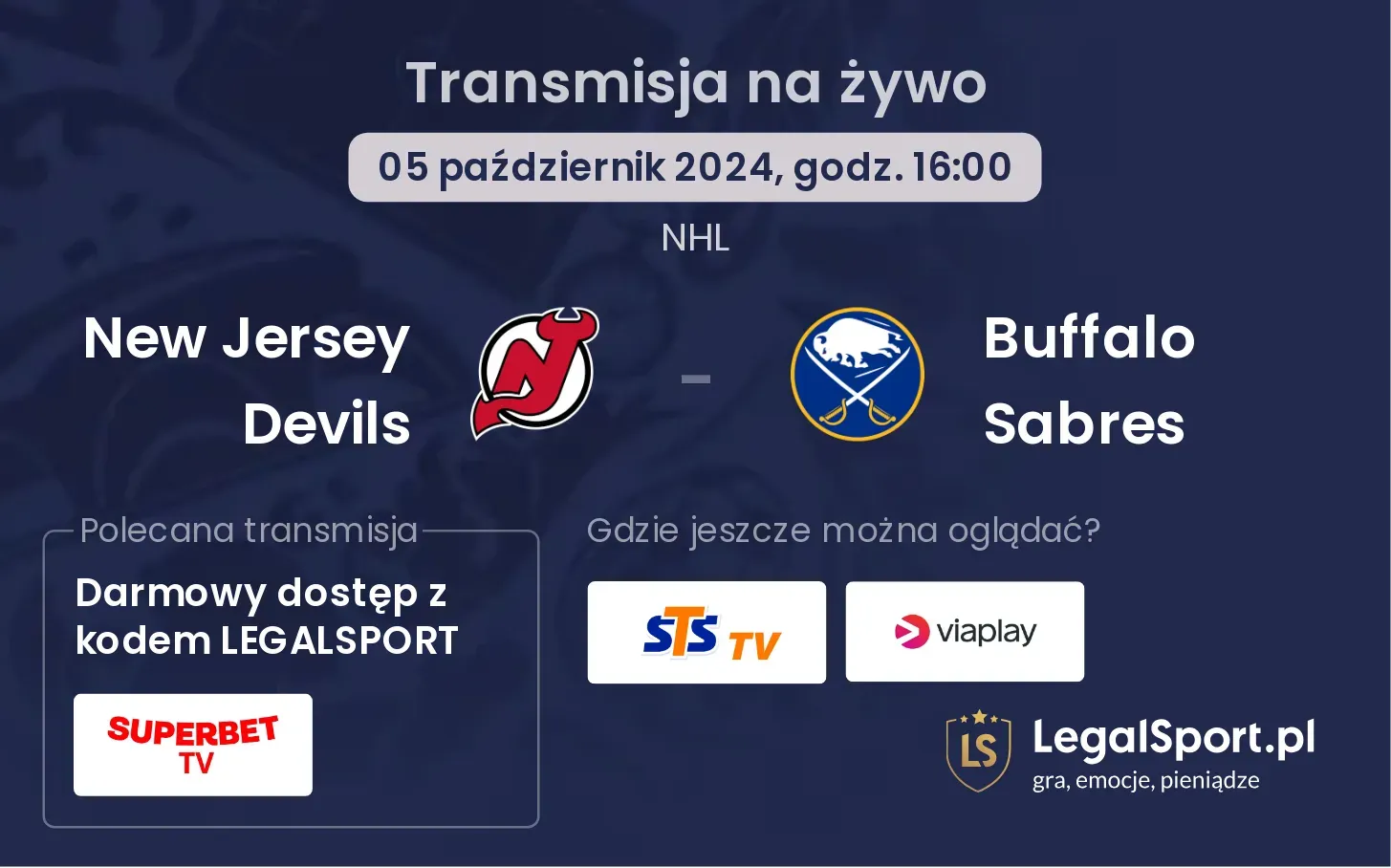 New Jersey Devils - Buffalo Sabres transmisja na żywo