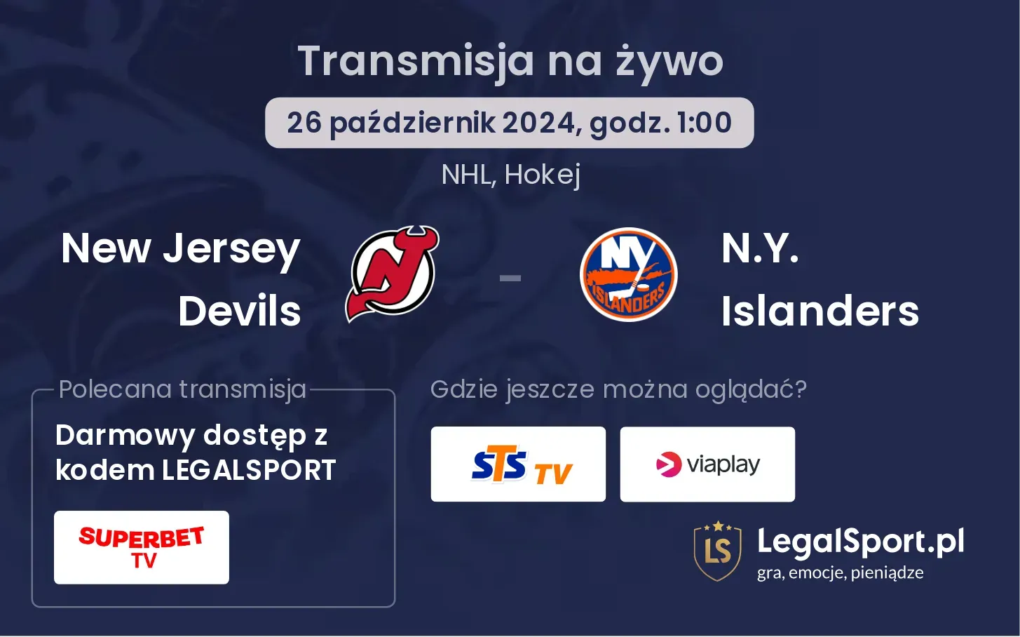 New Jersey Devils - N.Y. Islanders transmisja na żywo