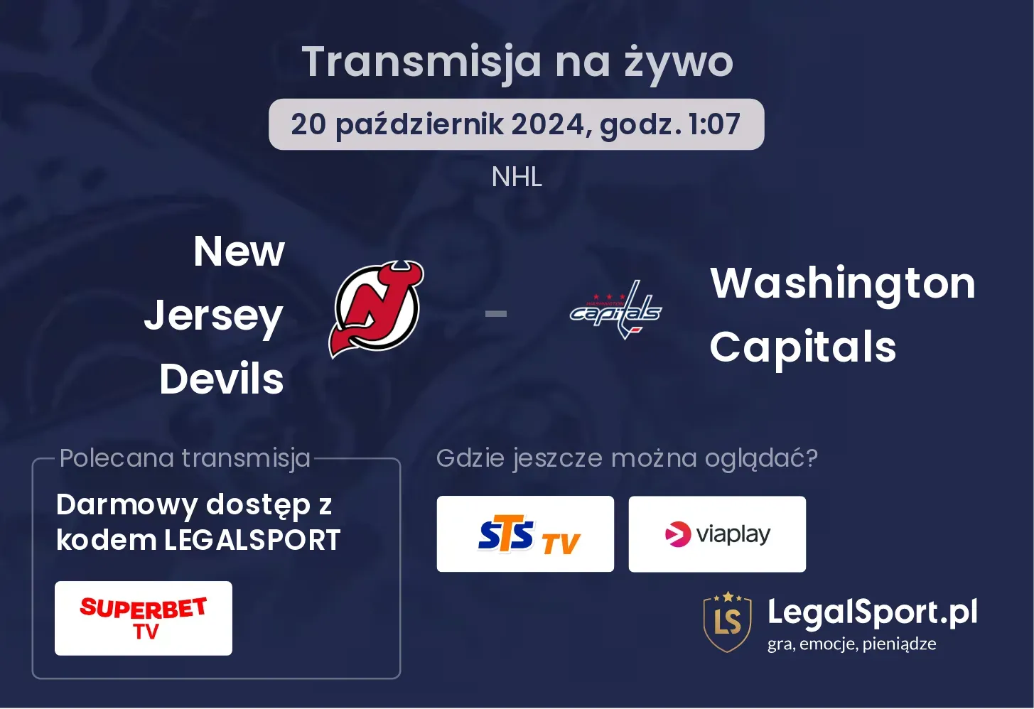 New Jersey Devils - Washington Capitals transmisja na żywo