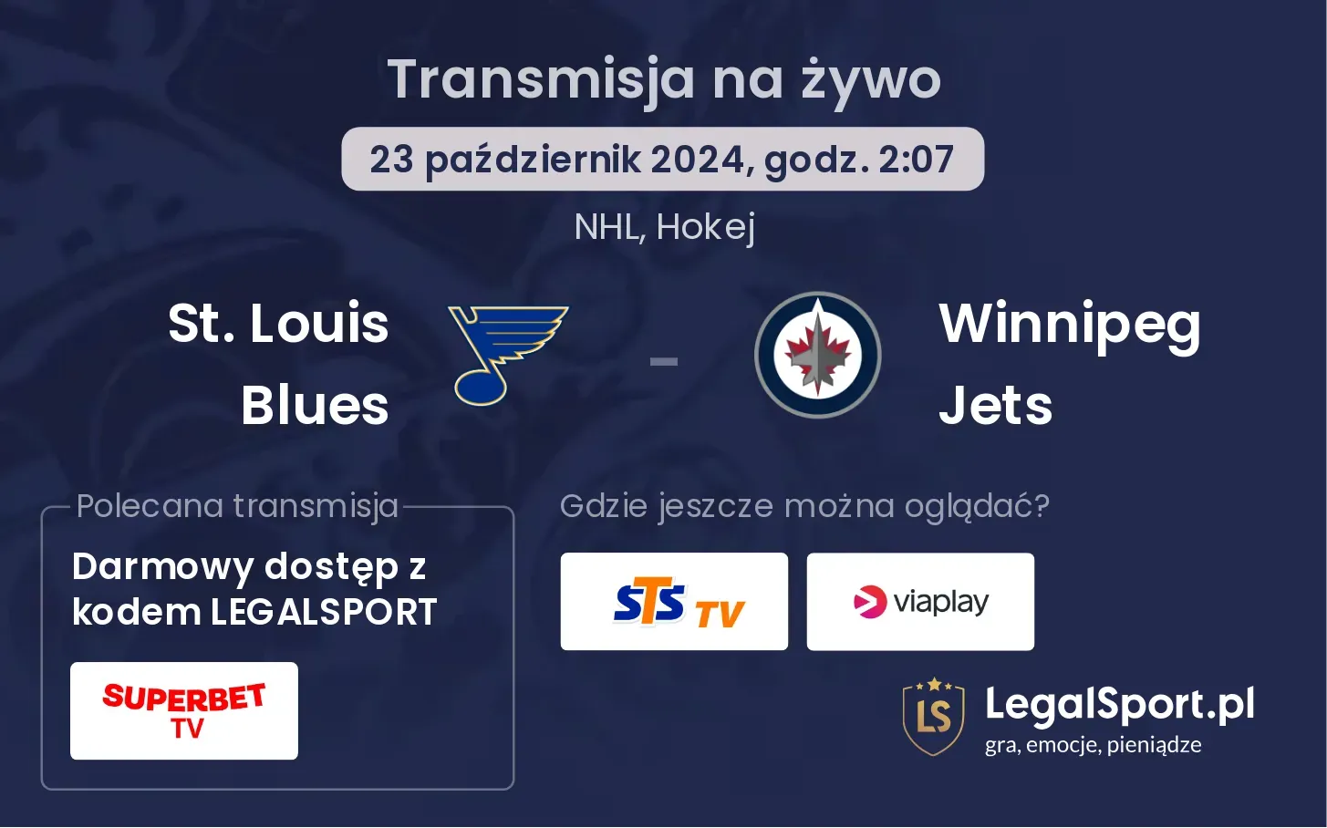 St. Louis Blues - Winnipeg Jets transmisja na żywo