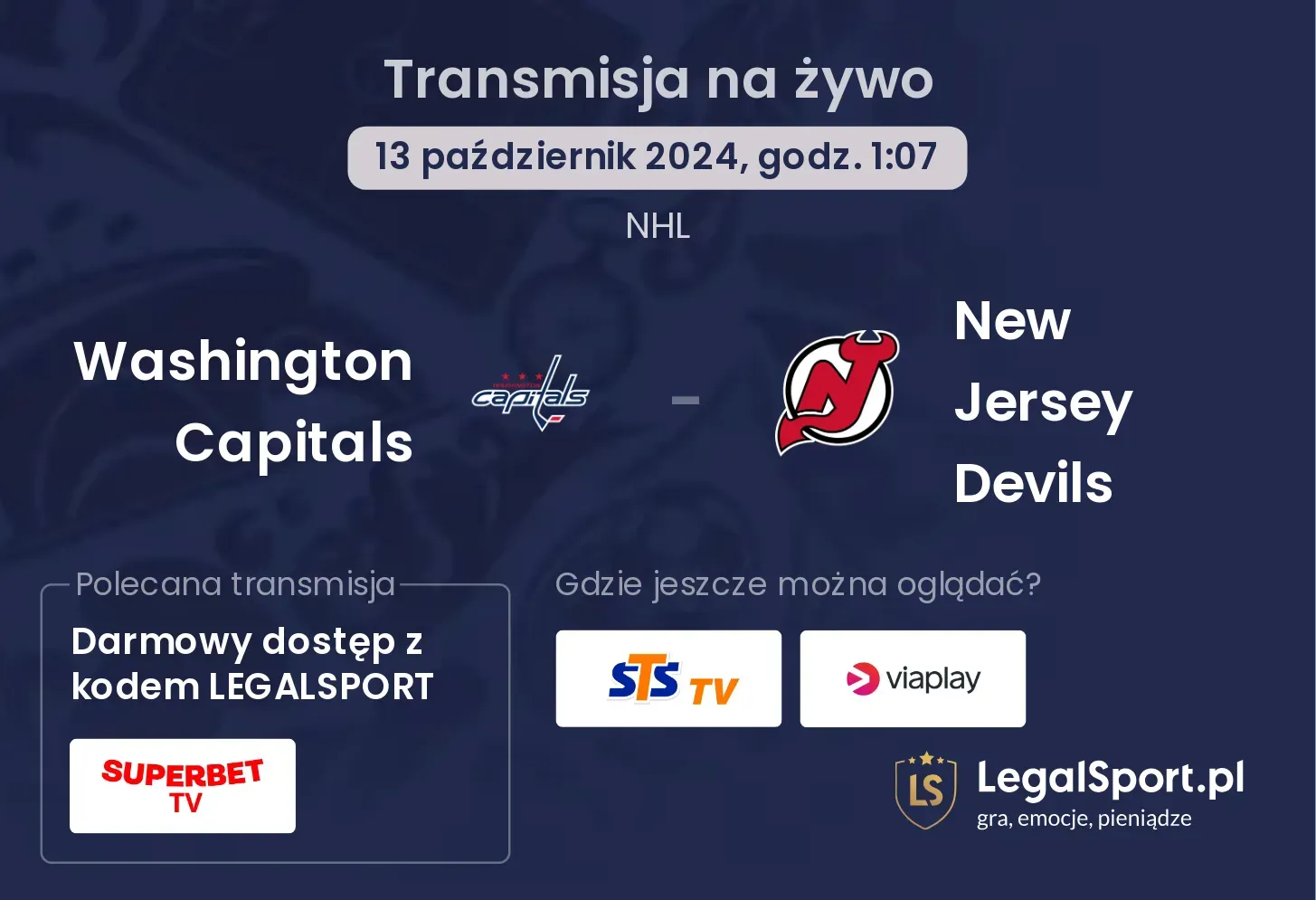 Washington Capitals - New Jersey Devils transmisja na żywo