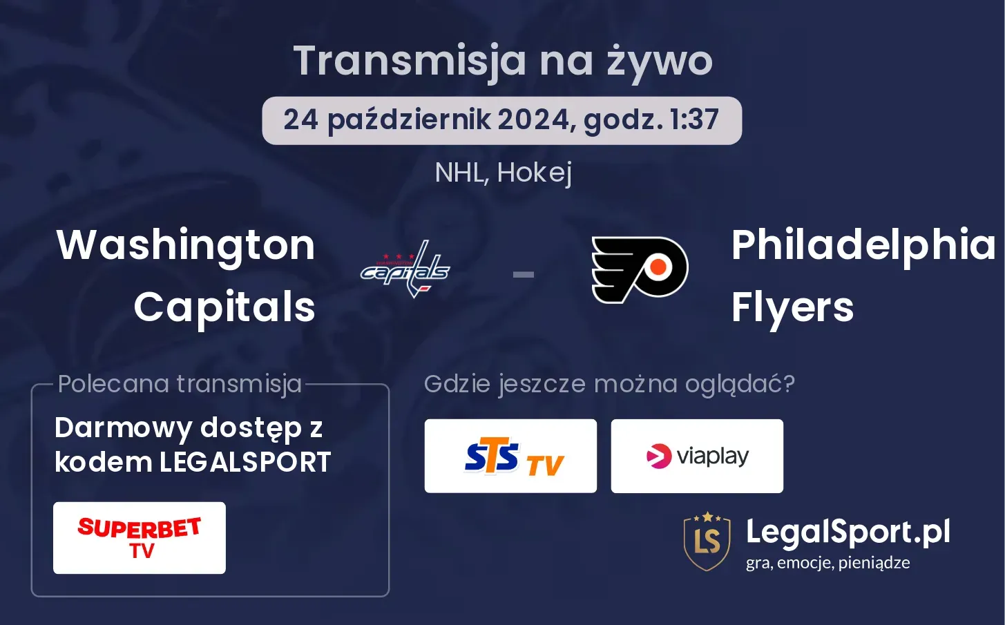 Washington Capitals - Philadelphia Flyers transmisja na żywo