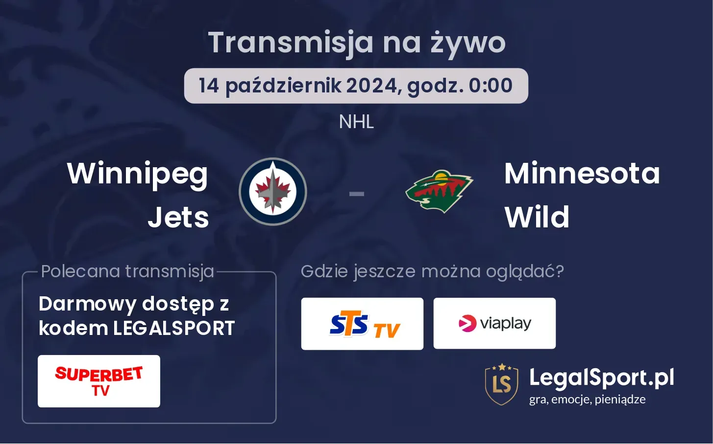 Winnipeg Jets - Minnesota Wild transmisja na żywo