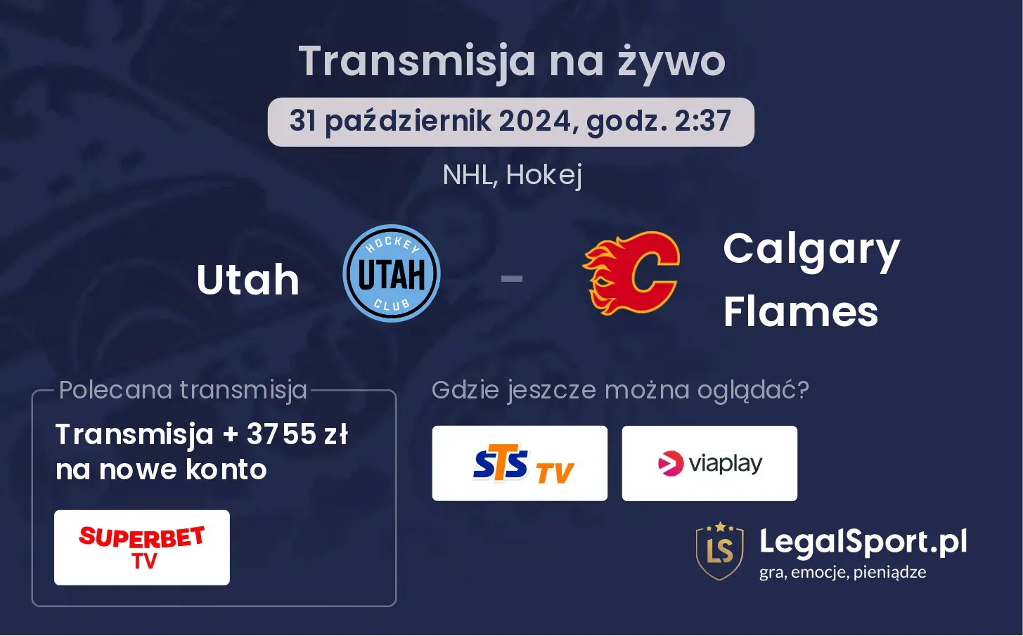 Utah - Calgary Flames transmisja na żywo