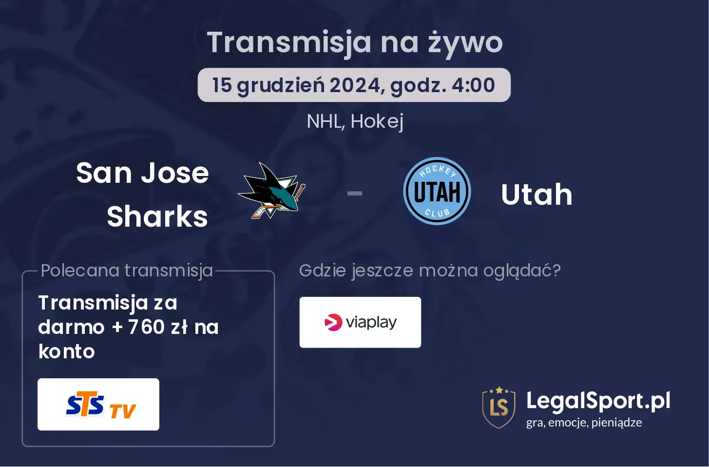 San Jose Sharks - Utah gdzie oglądać?