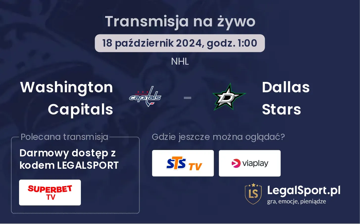 Washington Capitals - Dallas Stars transmisja na żywo