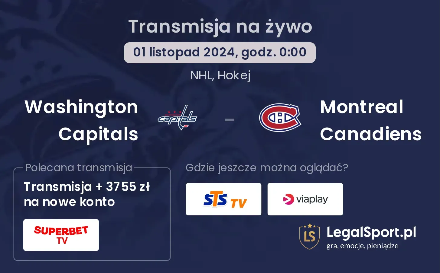 Washington Capitals - Montreal Canadiens transmisja na żywo