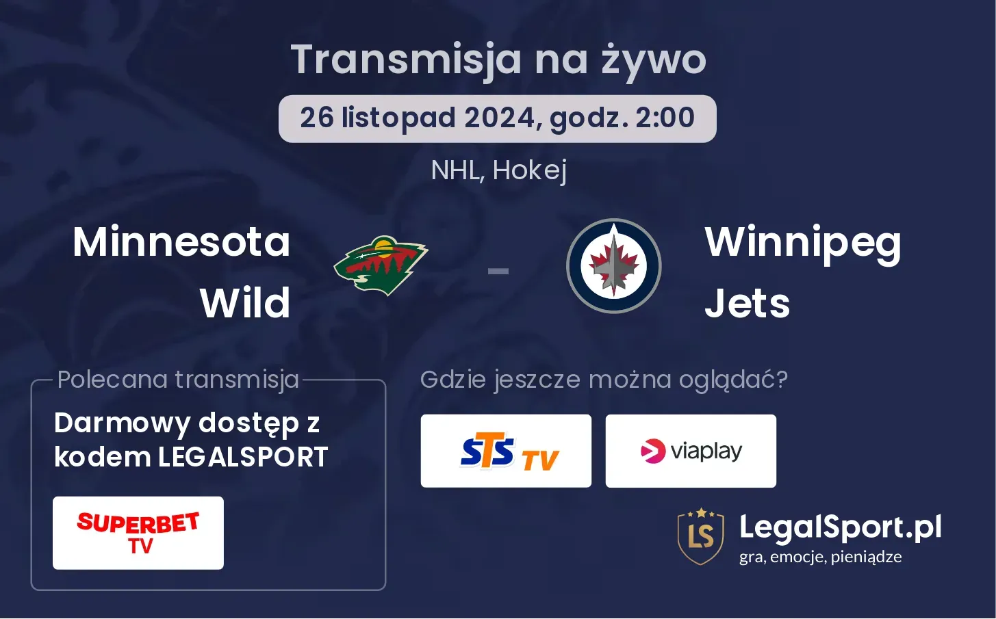 Winnipeg Jets - Minnesota Wild transmisja na żywo