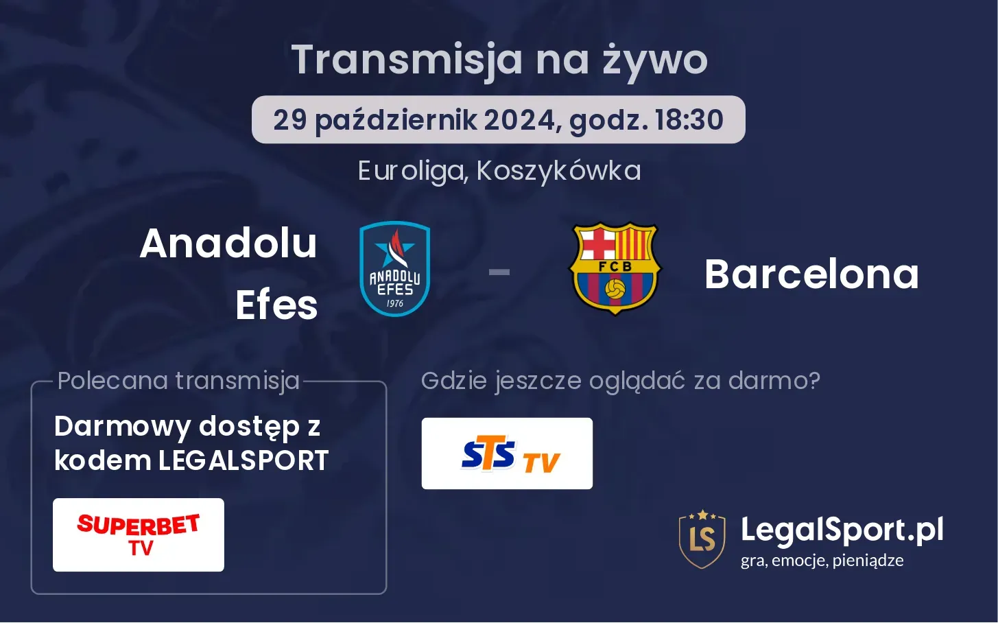 Anadolu Efes - Barcelona transmisja na żywo