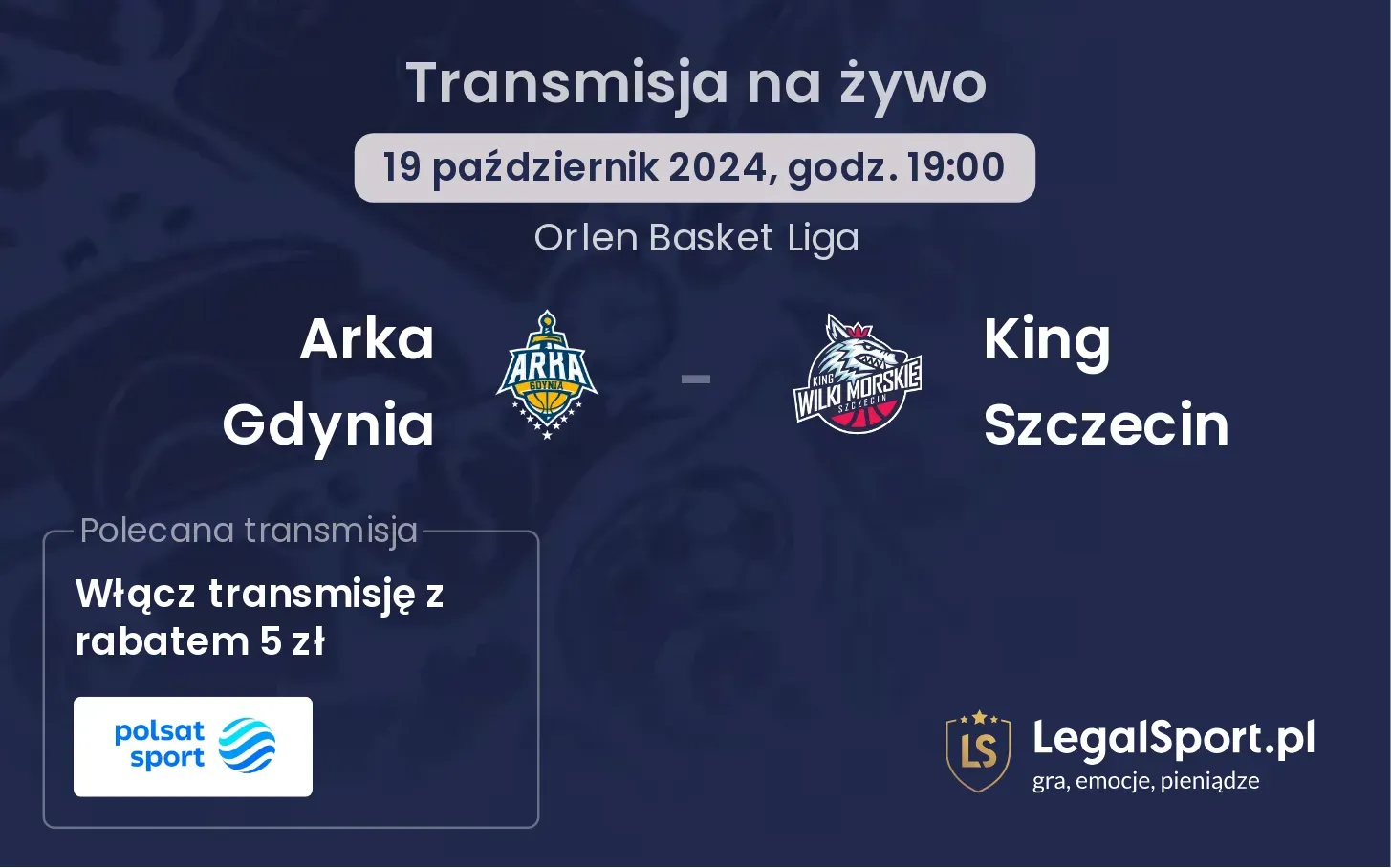 Arka Gdynia - King Szczecin transmisja na żywo