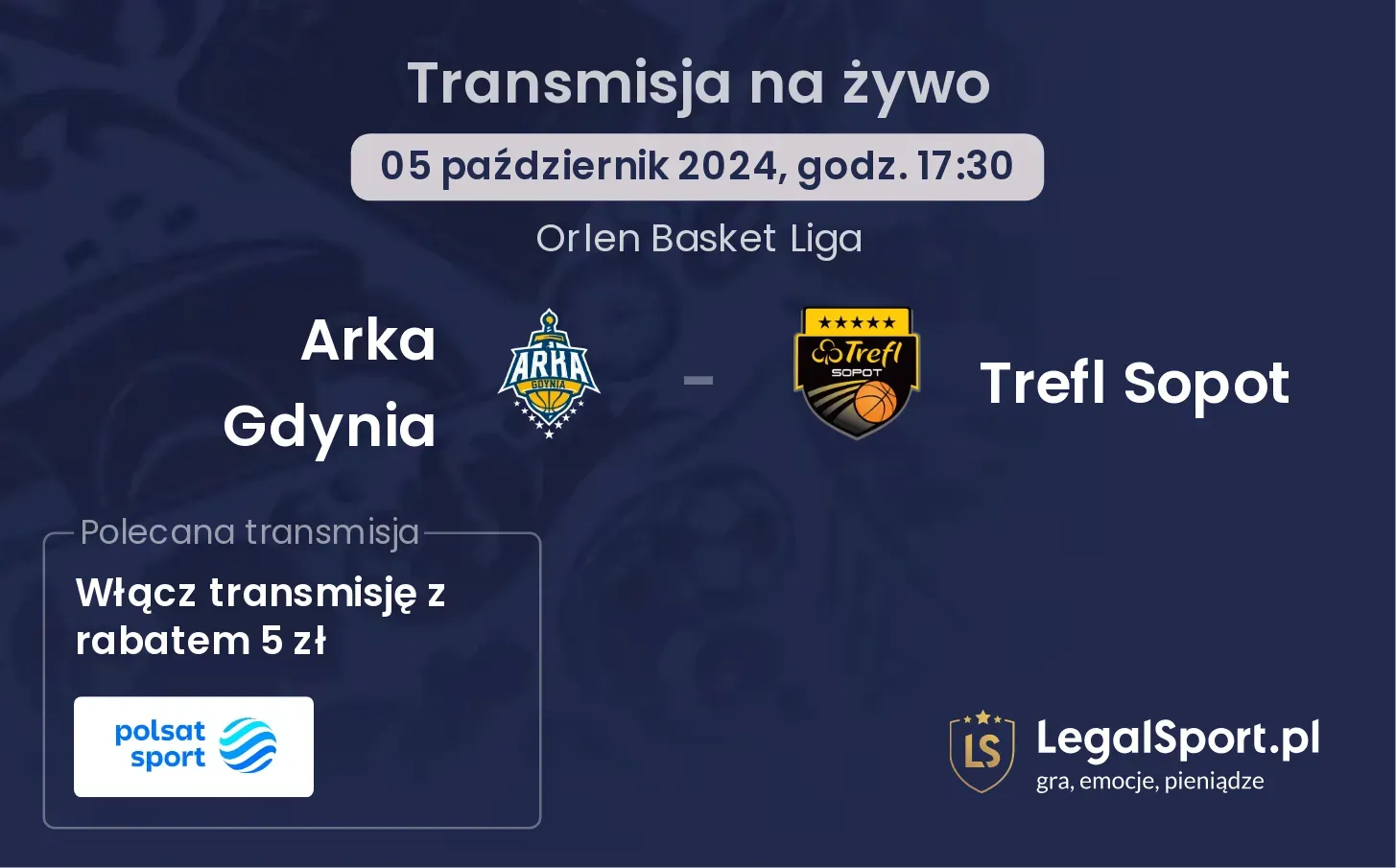 Arka Gdynia - Trefl Sopot transmisja na żywo