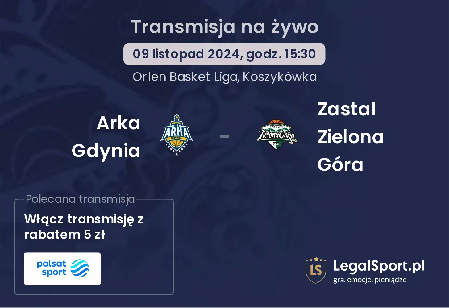 Arka Gdynia - Zastal Zielona Góra transmisja na żywo