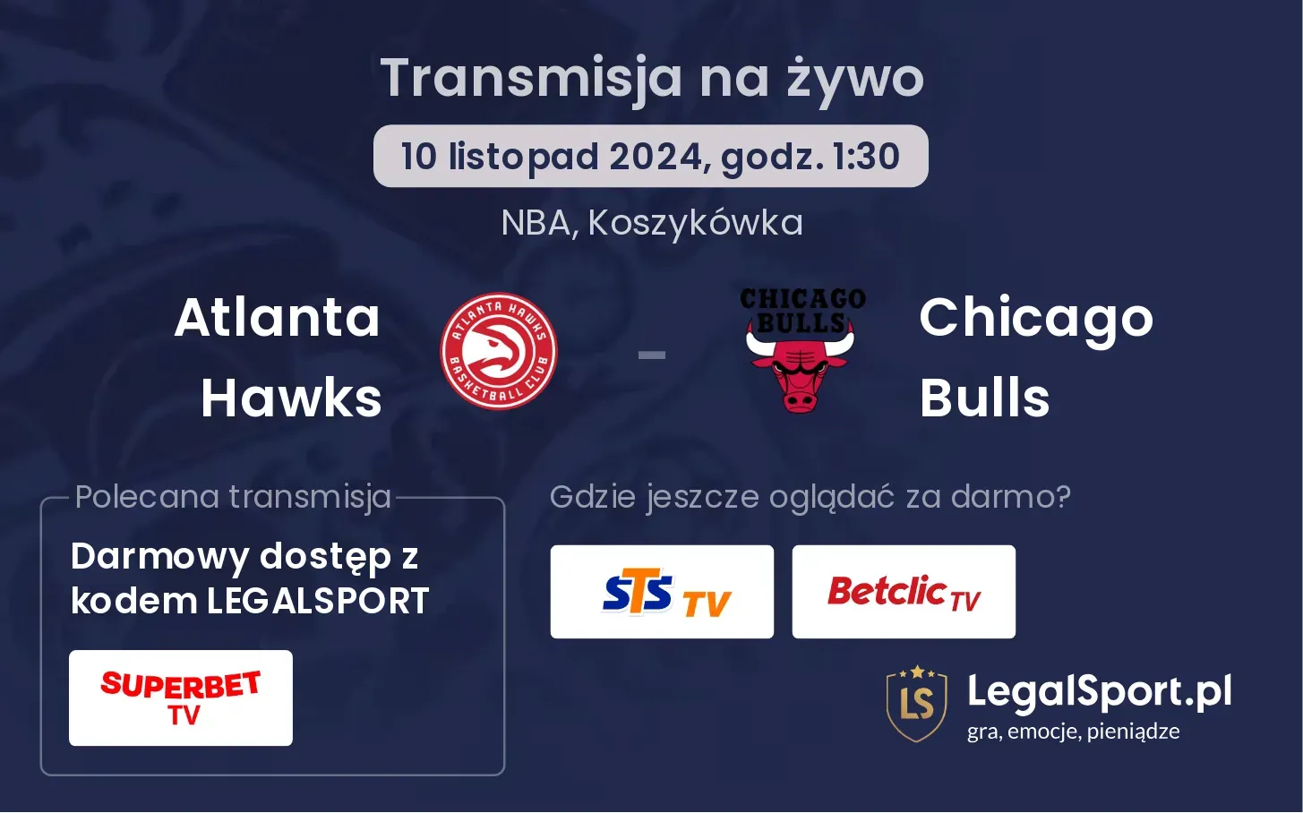 Atlanta Hawks - Chicago Bulls transmisja na żywo