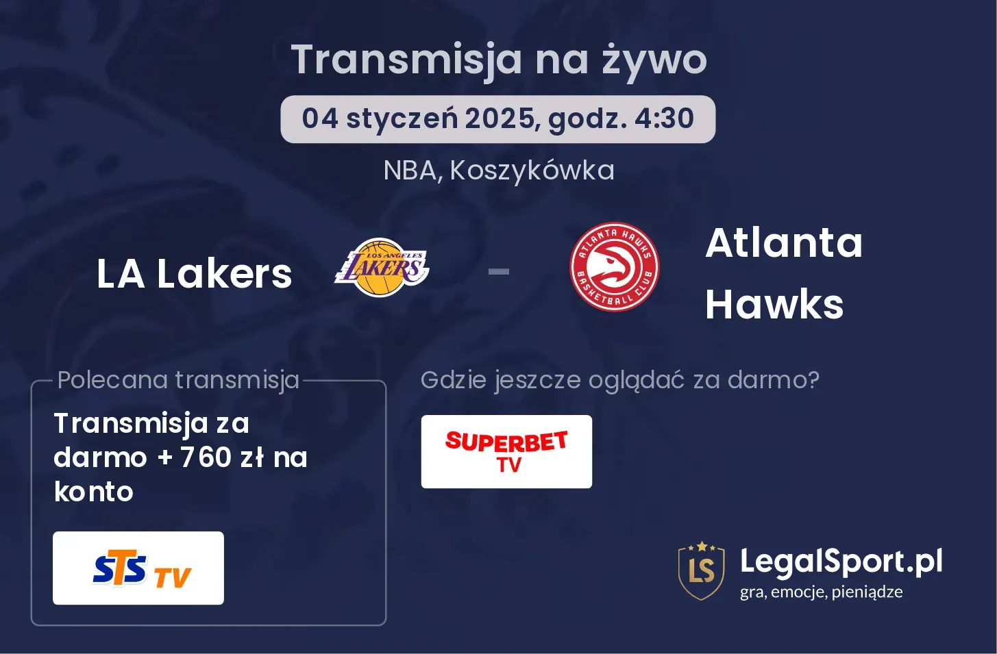 Atlanta Hawks - LA Lakers transmisja na żywo