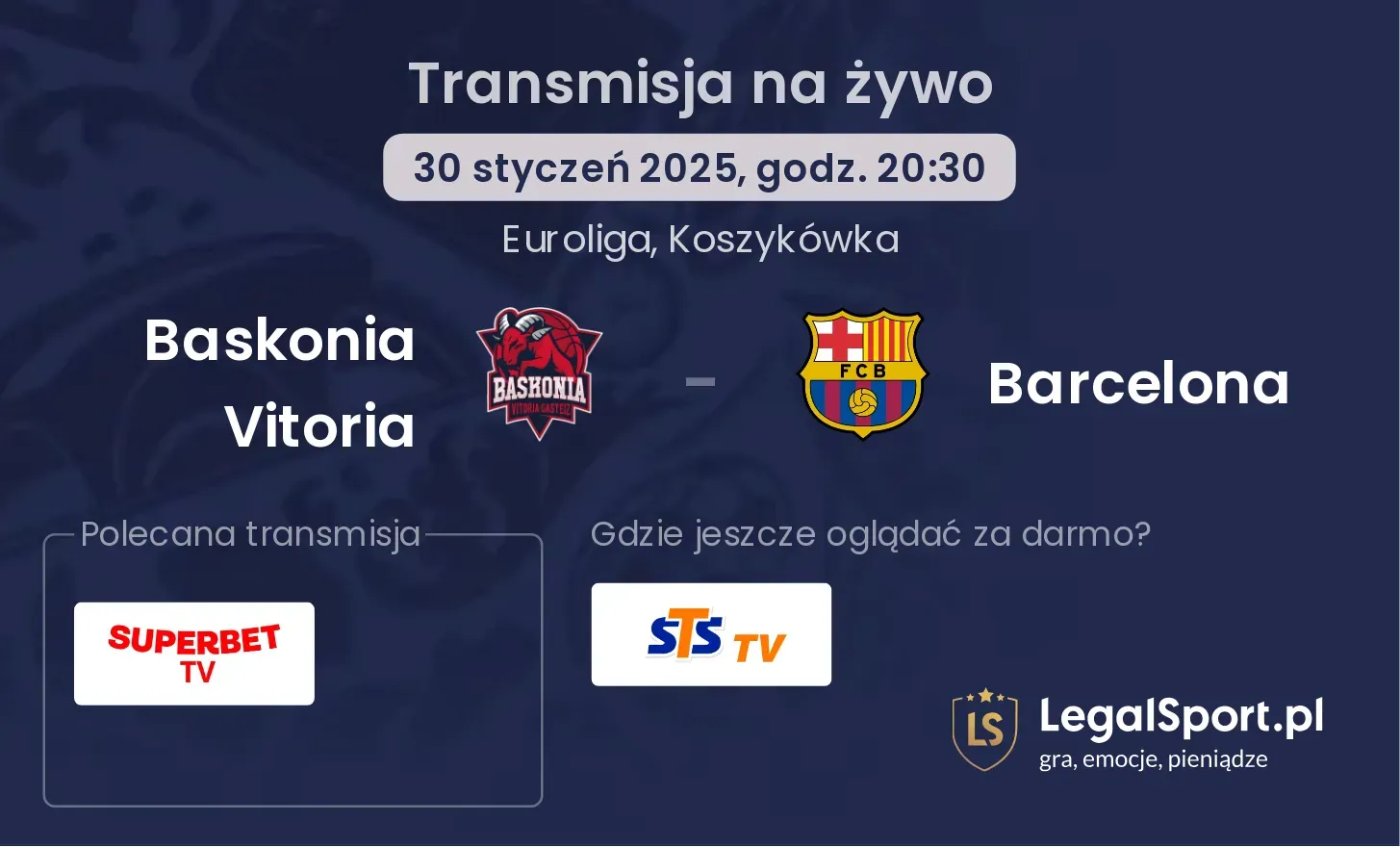 Baskonia Vitoria - Barcelona gdzie oglądać?