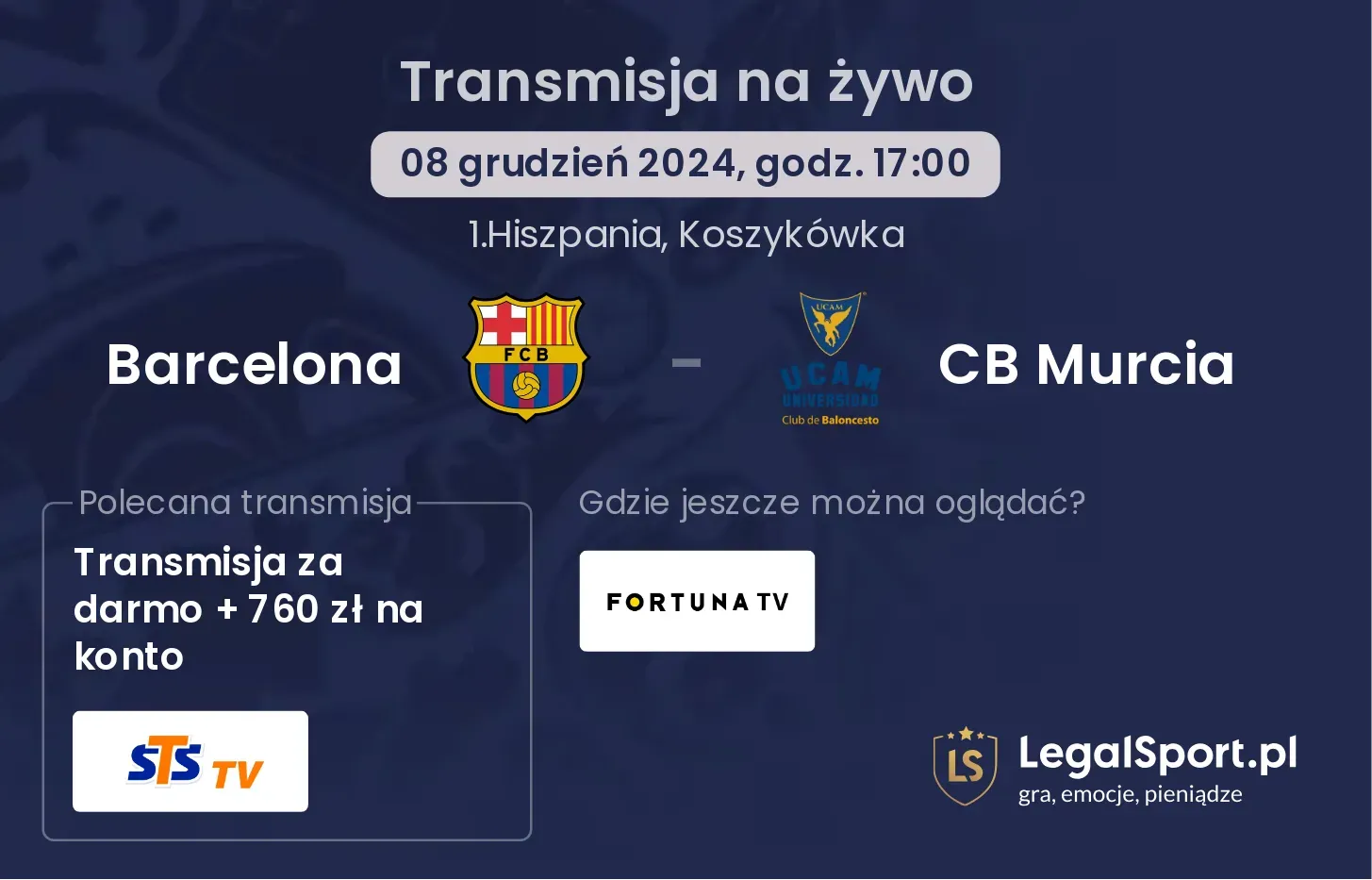 Barcelona - CB Murcia transmisja na żywo