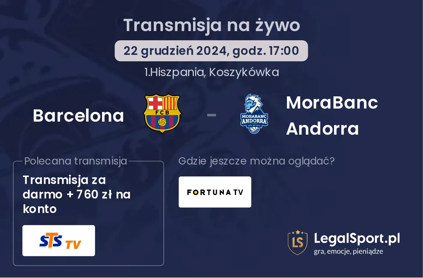 Barcelona - MoraBanc Andorra transmisja na żywo