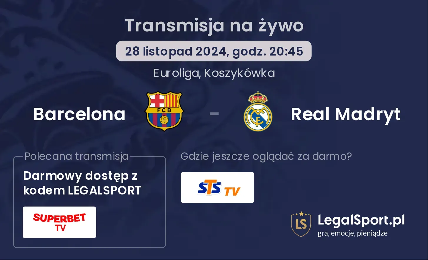 Barcelona - Real Madryt transmisja na żywo