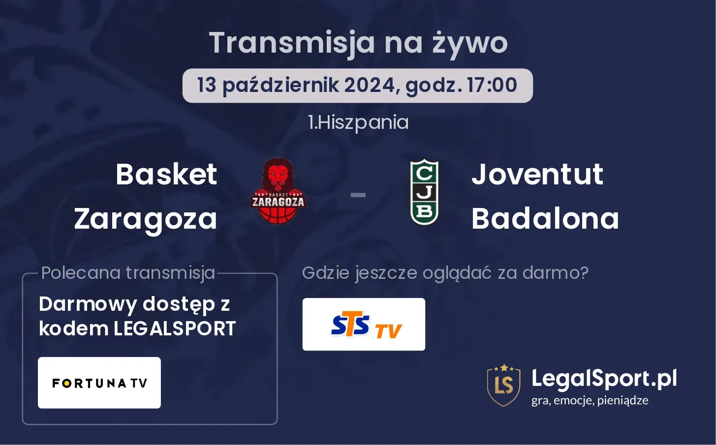 Basket Zaragoza - Joventut Badalona transmisja na żywo