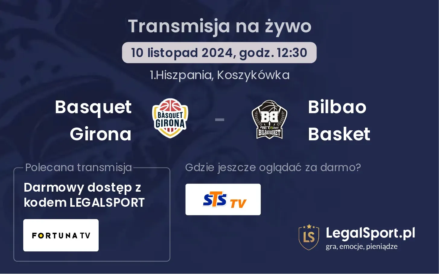 Basquet Girona - Bilbao Basket transmisja na żywo