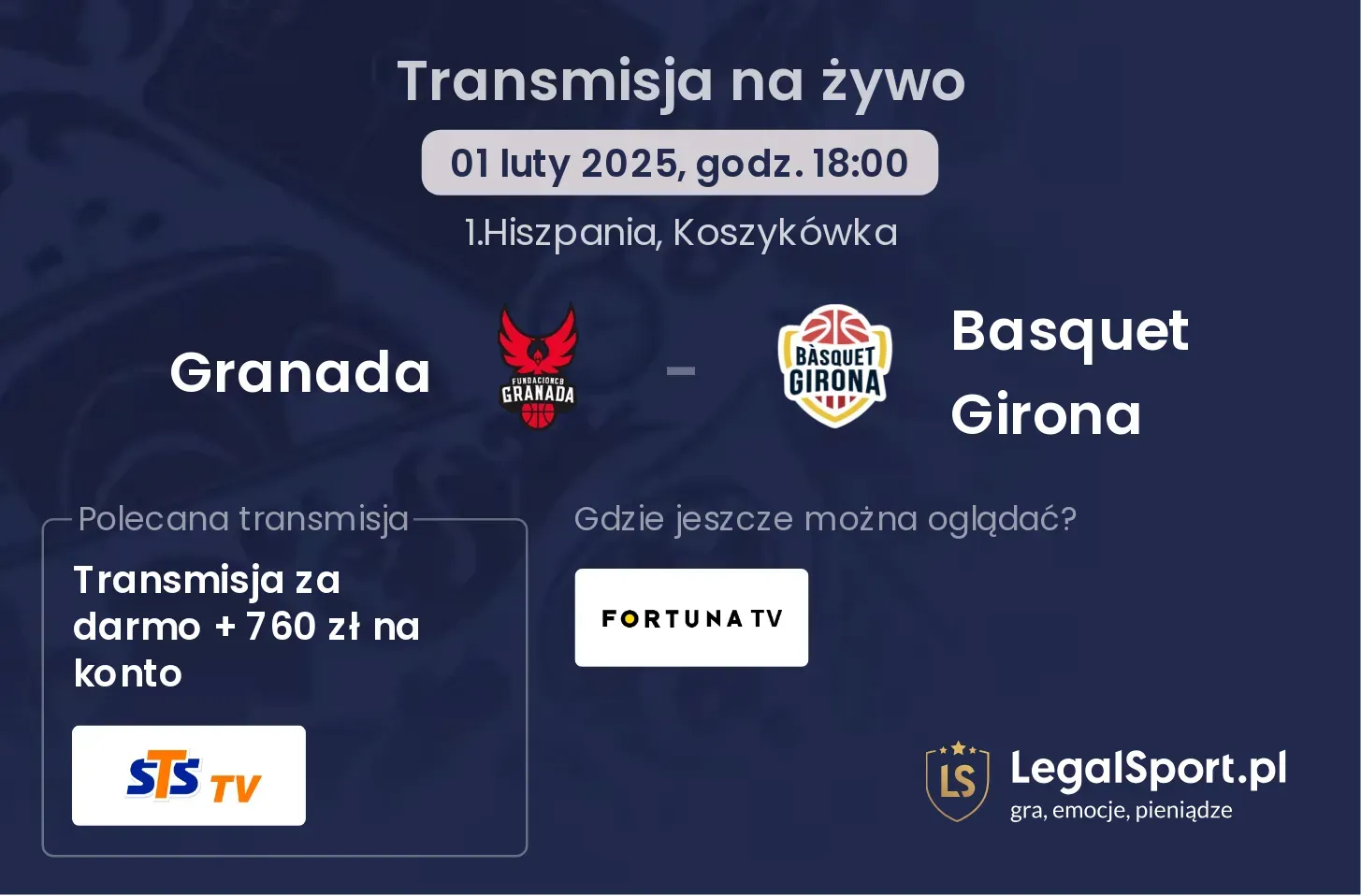 Basquet Girona - Granada transmisja na żywo