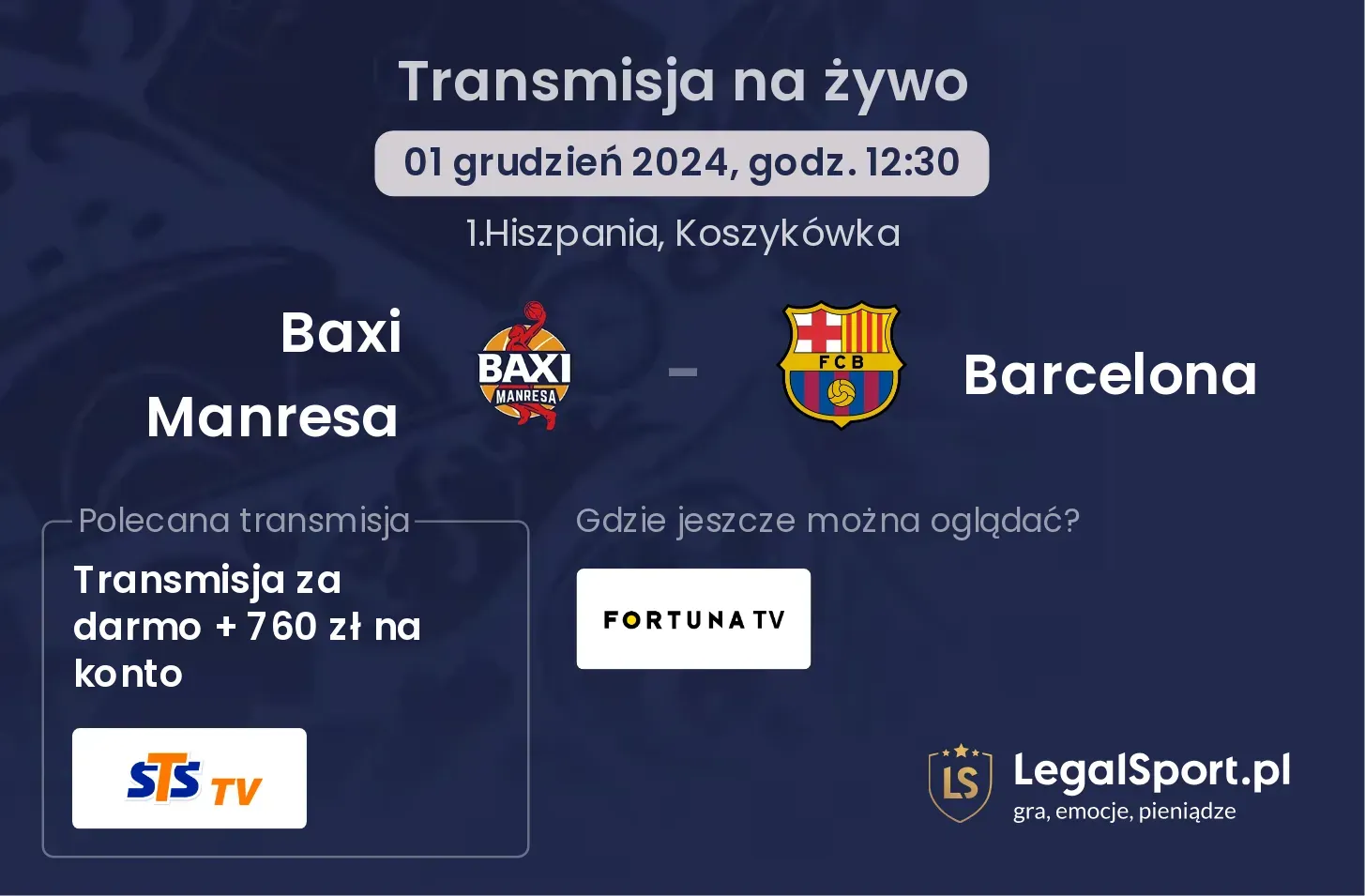 Baxi Manresa - Barcelona transmisja na żywo