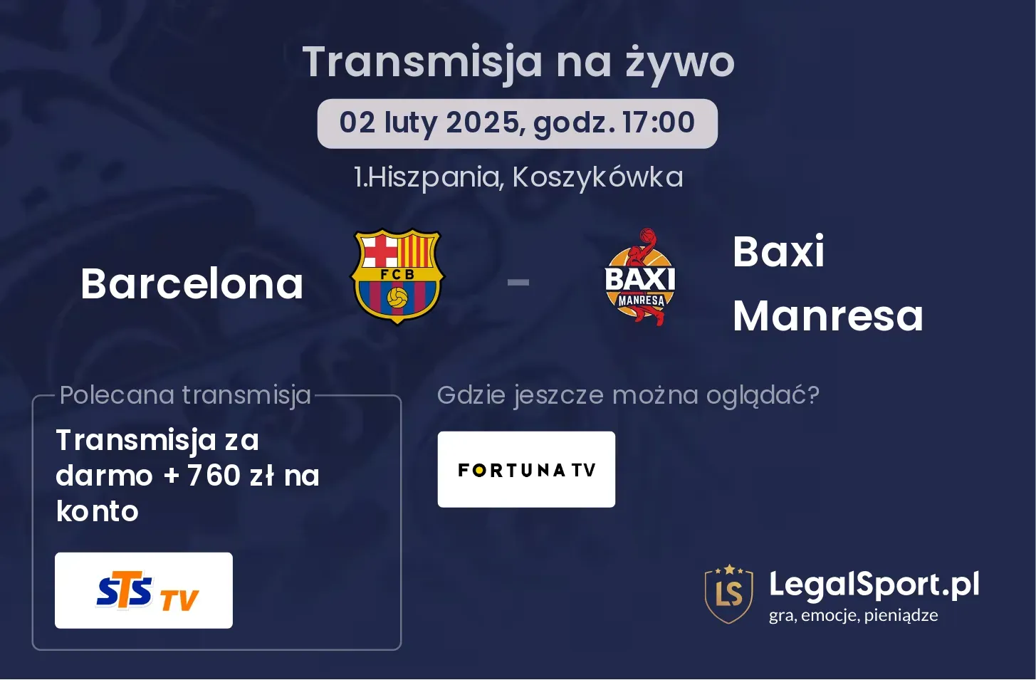 Barcelona - Baxi Manresa gdzie oglądać transmisję?