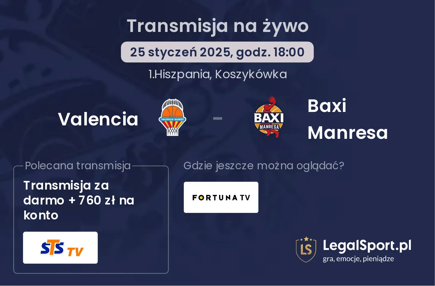 Baxi Manresa - Valencia transmisja na żywo