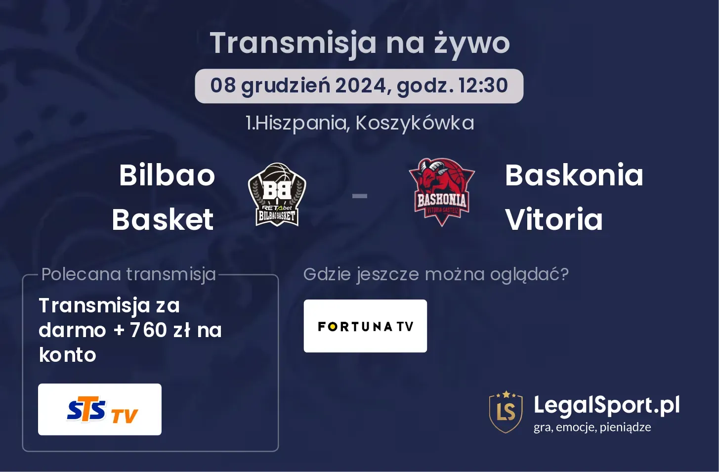 Bilbao Basket - Baskonia Vitoria transmisja na żywo