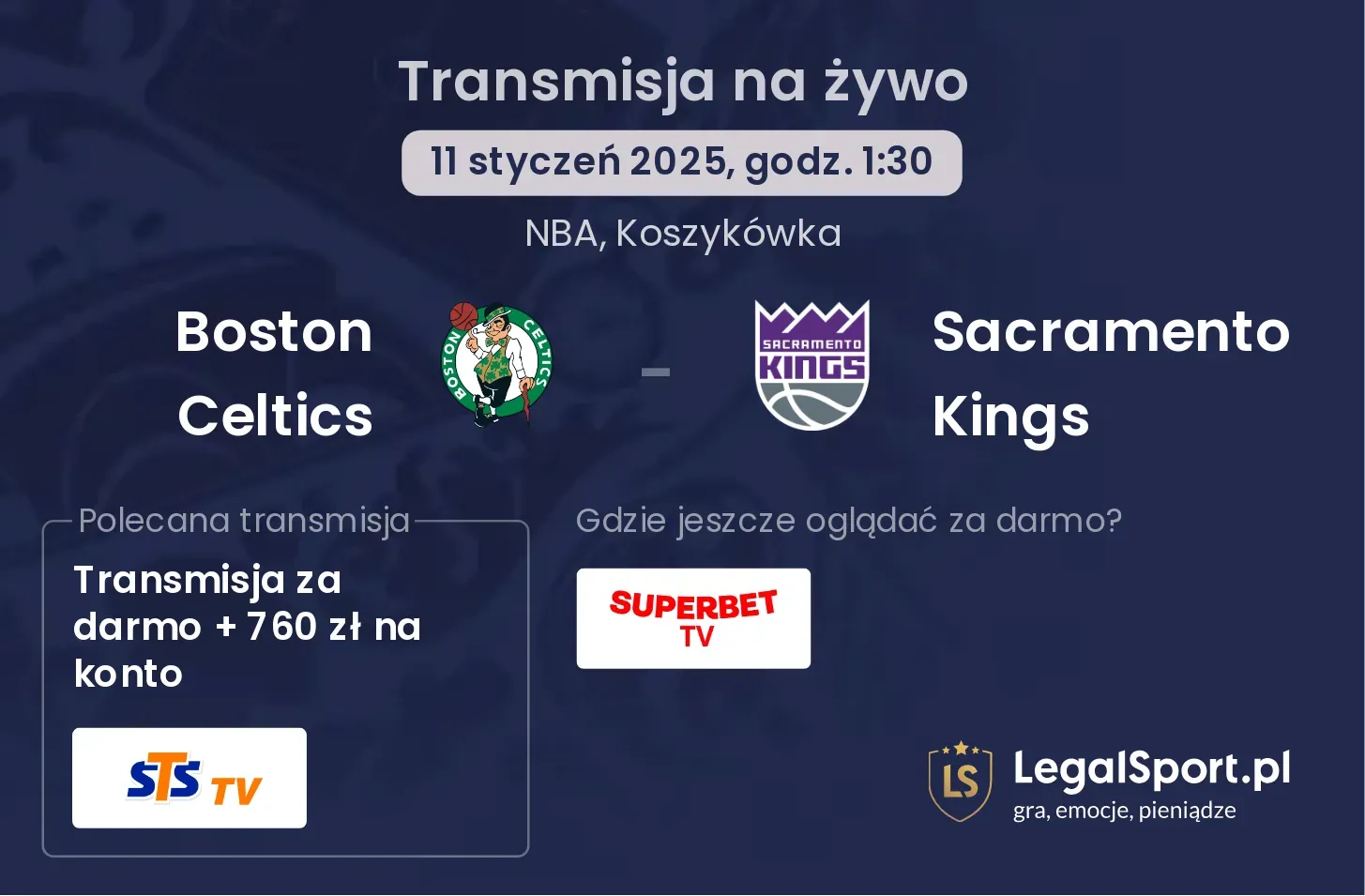 Boston Celtics - Sacramento Kings transmisja na żywo