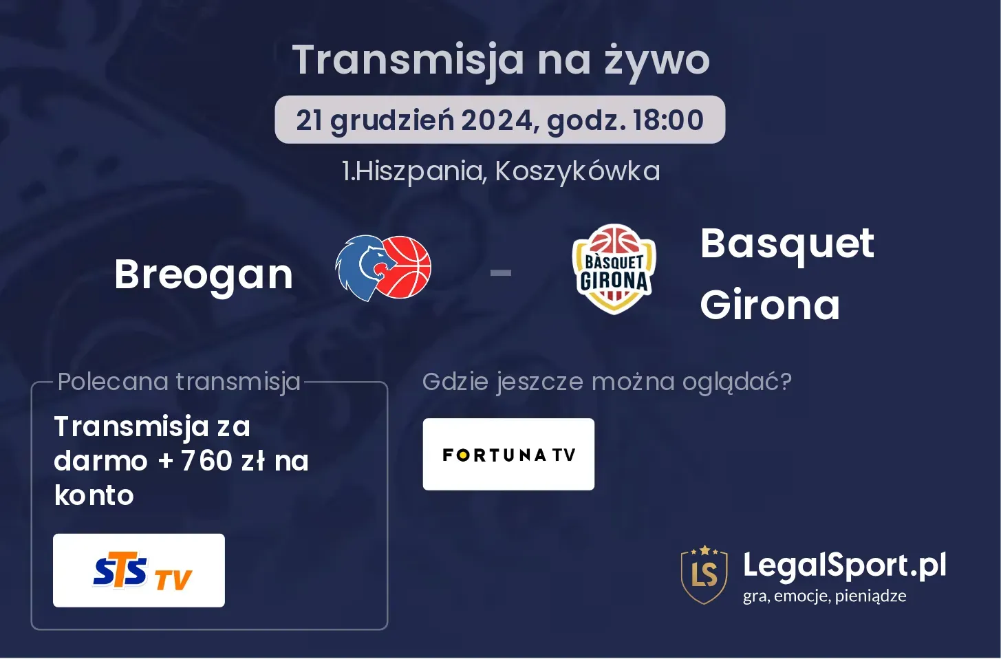 Breogan - Basquet Girona transmisja na żywo