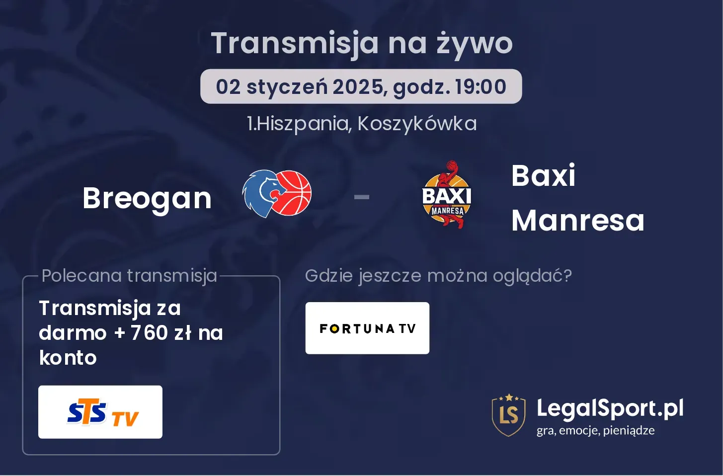 Breogan - Baxi Manresa transmisja na żywo