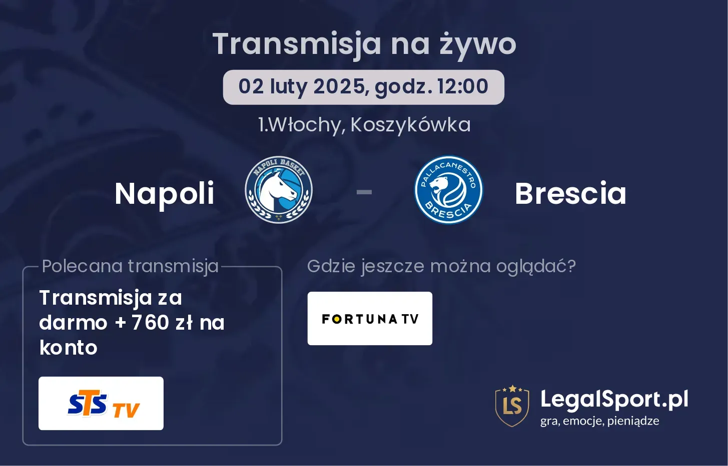 Brescia - Napoli transmisja na żywo