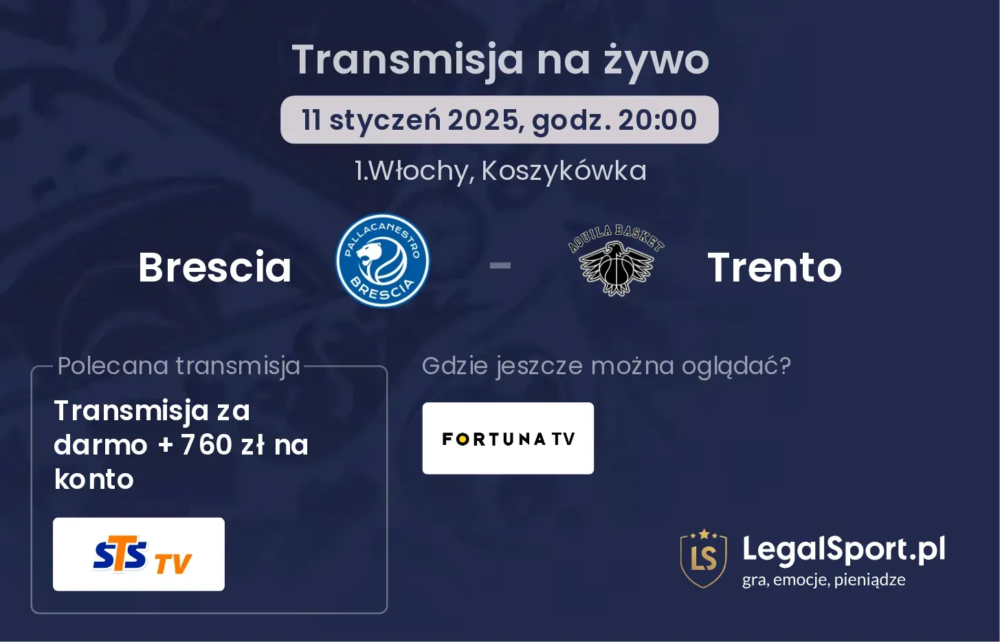 Brescia - Trento gdzie oglądać transmisję?